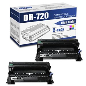 dr720 compatible dr-720 black drum unit replacement for brother dr-720 hl-5440d hl-5450dn dcp-8110dn dcp-8150dn mfc-8710dw toner.(2 pack)