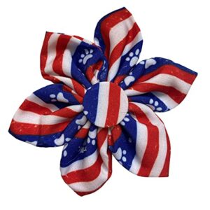 h&k pet pinwheel | paws & stripes (small) | 4th of july velcro collar accessory for dogs/cats | fun pet pinwheel collar attachment | cute, comfortable pet accessory