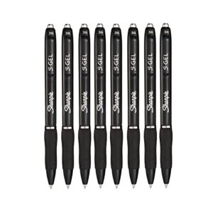 sharpie s-gel, comfort grip gel pens, 0.38mm ultra fine point, black ink, 8 count