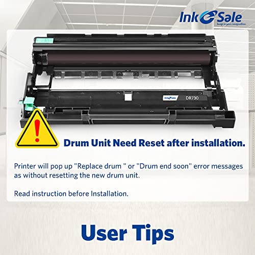 INK E-SALE Compatible Toner Cartridge and Drum Set Replacement for Brother TN760 TN730 DR730 (2 Toner + 1 Drum) for HL 2325DW L2350DW L2370DW L2390DW DCP-L2550DW MFC L2710DW L2717DW L2750DW