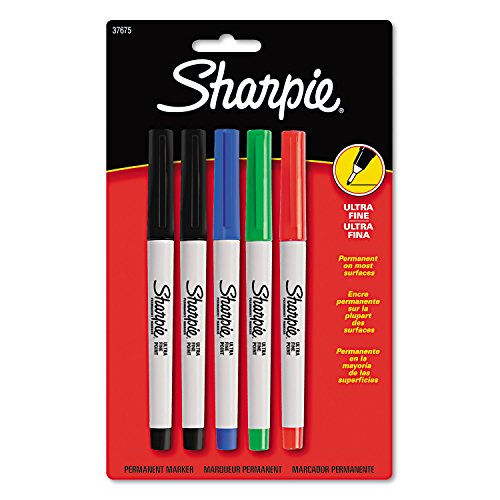 SHARPIE 37675Pp Permanent Markers Ultra Fine Point Assorted Colors 5/Set