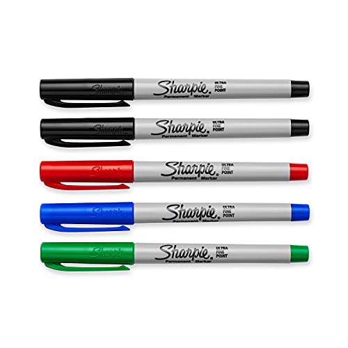 SHARPIE 37675Pp Permanent Markers Ultra Fine Point Assorted Colors 5/Set