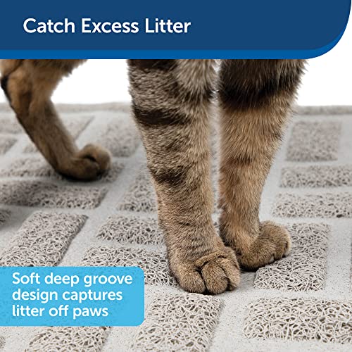 PetSafe Anti-Tracking Litter Mat - Traps Crystal and Clay Clumping Cat Litter - Durable Mesh Material - Easy to Clean Mat - Compatible with All Cat Litter Boxes - Medium Size