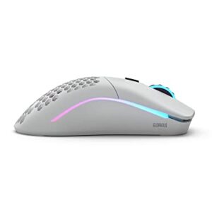 Glorious Gaming - Model O Wireless Gaming Mouse - RGB Mouse with Lights 69 g Superlight Mouse Honeycomb Mouse (Matte White Mouse)