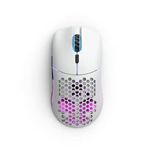 Glorious Gaming - Model O Wireless Gaming Mouse - RGB Mouse with Lights 69 g Superlight Mouse Honeycomb Mouse (Matte White Mouse)