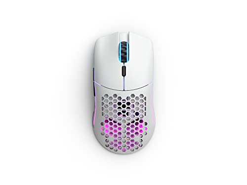 Glorious Gaming - Model O Wireless Gaming Mouse - RGB Mouse with Lights 69 g Superlight Mouse Honeycomb Mouse (Matte White Mouse)