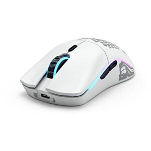 Glorious Gaming - Model O Wireless Gaming Mouse - RGB Mouse with Lights 69 g Superlight Mouse Honeycomb Mouse (Matte White Mouse)