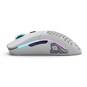 Glorious Gaming - Model O Wireless Gaming Mouse - RGB Mouse with Lights 69 g Superlight Mouse Honeycomb Mouse (Matte White Mouse)