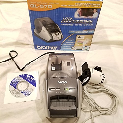 Brother QL-570 Thermal Label Printer Monochrome - Direct Thermal - 4.30 in/s Mono - 300 dpi - USB