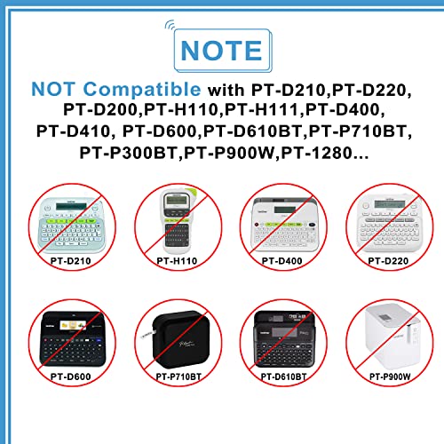 COLORWING M-K231 Replacement for Brother P Touch M Tape M-K231s MK231 M231 for Brother PTouch PT-M95 PT-90 PT-70 PT-65 PT-85 Label Maker Refills, 12mm 0.47inch White, 4-Pack