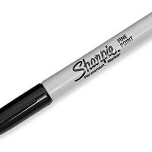 SHARPIE Permanent Markers, Fine Point, Black, 2 Boxes of 12 Total of 24 Markers