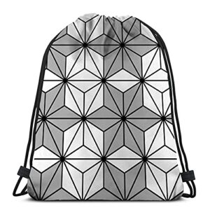 kent hill geometric background style drawstring backpack.string bag sackpack cinch for gym shopping sport yoga