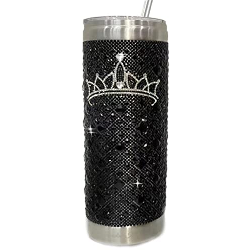 Jacqueline Kent JKT104.BK Crowned Jewel Collection Tumbler Black 20 Ounces