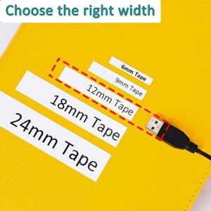 Hehua Tz Tape 12mm 0.47 Laminated Clear TZe-131 TZe131 Compatible for Brother Label Maker Tape 12mm 0.47 Clear TZ-131 TZ131 for Ptouch PT D210 D200 D220 D600 PTH110, 1/2'' Black on Clear, 6 Pack