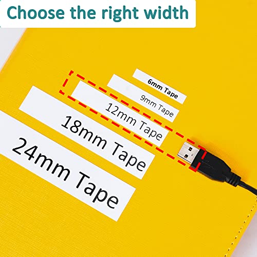 Hehua Tz Tape 12mm 0.47 Laminated Clear TZe-131 TZe131 Compatible for Brother Label Maker Tape 12mm 0.47 Clear TZ-131 TZ131 for Ptouch PT D210 D200 D220 D600 PTH110, 1/2'' Black on Clear, 6 Pack