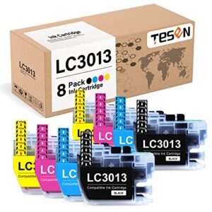 tesen compatible lc3013 ink cartridge replacement for brother 3013 lc 3013 lc3011use with brother mfc-j491dw mfc-j497dw mfc-j690dw mfc-j895dw series printer (8 pack, 2black 2cyan 2magenta 2yellow)