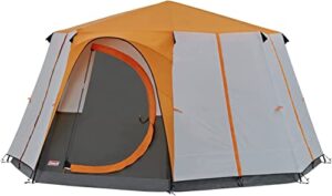 coleman tent octagon, 6 to 8 man festival dome tent, waterproof family camping tent with sewn-in groundsheet