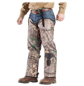 foreverlast snake guard chaps, camouflage- hunting gear with full protection for legs from snake bites & briar thorns & brush