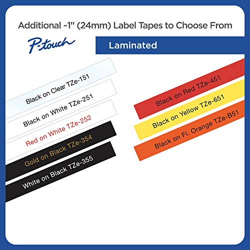 Brother P-touch TZe-M51 Black Print on Premium Matte Clear Laminated Tape 24mm (0.94”) wide x 8m (26.2’) long