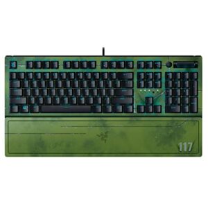 Razer BlackWidow V3 Mechanical Gaming Keyboard: Green Mechanical Switches - Tactile & Clicky - Chroma RGB Lighting - Compact Form Factor - Programmable Macros - Halo Infinite (Renewed)