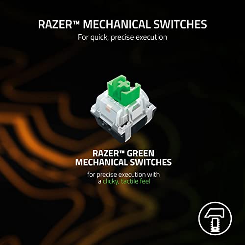 Razer BlackWidow V3 Mechanical Gaming Keyboard: Green Mechanical Switches - Tactile & Clicky - Chroma RGB Lighting - Compact Form Factor - Programmable Macros - Halo Infinite (Renewed)