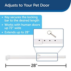 PetSafe Sliding Glass Pet Door Security Bar - Easy to Install - Lock Your Sliding Glass Pet Door - Compatible Sliding Glass Pet Doors - for Sliding Glass Doors up to 72” Wide,White