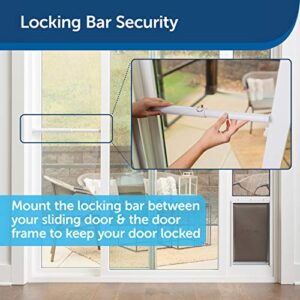 PetSafe Sliding Glass Pet Door Security Bar - Easy to Install - Lock Your Sliding Glass Pet Door - Compatible Sliding Glass Pet Doors - for Sliding Glass Doors up to 72” Wide,White