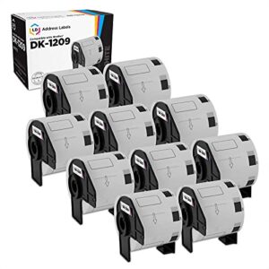 ld products compatible address label replacements for brother dk-1209 1.1 inch x 2.4 inch (10 pack, 800 labels) for p-touch: ql-1050, ql-1050n, ql-1060n, ql-500, ql-550, ql-570, ql-570vm, and ql-580n