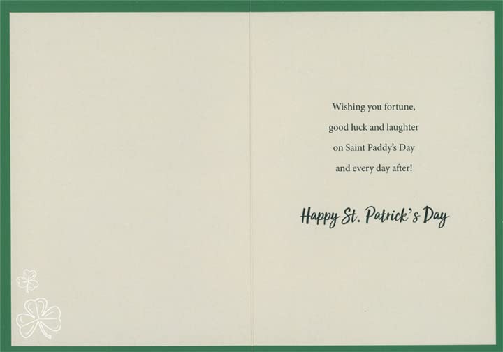 Designer Greetings Floating Green and White Shamrocks, Branches and Orange Flowers St. Patrick's Day Card for Brother