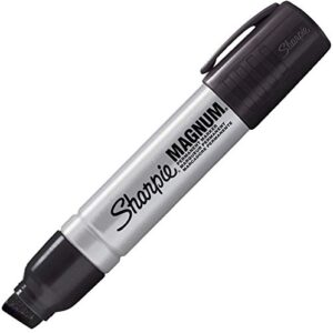 Sharpie 44001 Oversized Chisel Tip Extra Wide Magnum Permanent Marker, Black, Sturdy Extra-wide Felt Chisel Tip, Quick-drying Ink is Fade-and Water-Resistant, 12 Marker Per Box