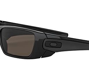 Oakley Men's OO9096 Fuel Cell Rectangular Sunglasses, Polished Black/Warm Grey, 60 mm