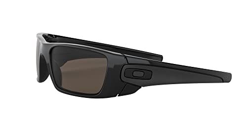 Oakley Men's OO9096 Fuel Cell Rectangular Sunglasses, Polished Black/Warm Grey, 60 mm