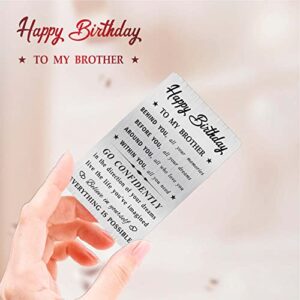 MOQIYXL Brother Birthday Card, Happy Birthday Brother Gifts Ideas , Small Engraved Wallet Card