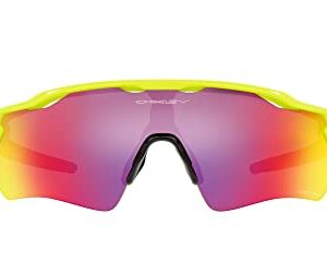 Oakley Men's OO9208 Radar Ev Path Rectangular Sunglasses, Neon Yellow/Prizm Road, 38 mm