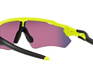 Oakley Men's OO9208 Radar Ev Path Rectangular Sunglasses, Neon Yellow/Prizm Road, 38 mm