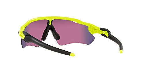 Oakley Men's OO9208 Radar Ev Path Rectangular Sunglasses, Neon Yellow/Prizm Road, 38 mm