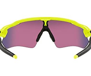 Oakley Men's OO9208 Radar Ev Path Rectangular Sunglasses, Neon Yellow/Prizm Road, 38 mm