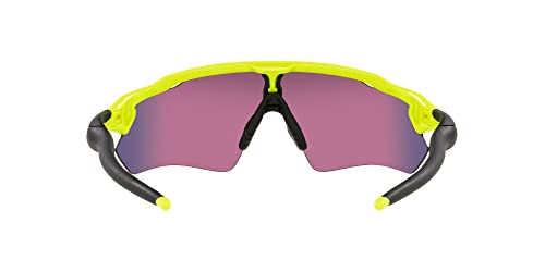 Oakley Men's OO9208 Radar Ev Path Rectangular Sunglasses, Neon Yellow/Prizm Road, 38 mm