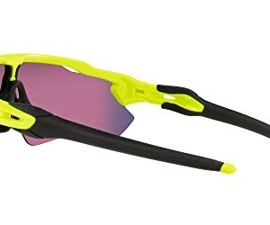 Oakley Men's OO9208 Radar Ev Path Rectangular Sunglasses, Neon Yellow/Prizm Road, 38 mm