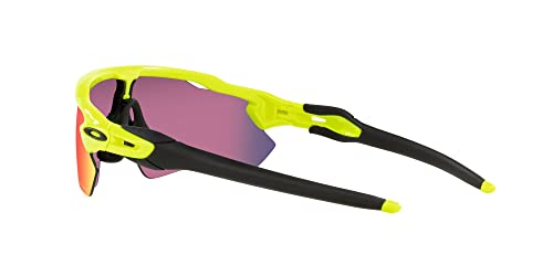 Oakley Men's OO9208 Radar Ev Path Rectangular Sunglasses, Neon Yellow/Prizm Road, 38 mm