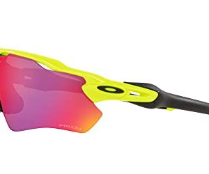 Oakley Men's OO9208 Radar Ev Path Rectangular Sunglasses, Neon Yellow/Prizm Road, 38 mm