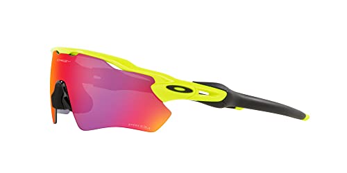 Oakley Men's OO9208 Radar Ev Path Rectangular Sunglasses, Neon Yellow/Prizm Road, 38 mm