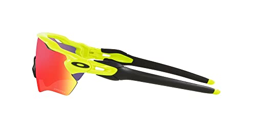 Oakley Men's OO9208 Radar Ev Path Rectangular Sunglasses, Neon Yellow/Prizm Road, 38 mm