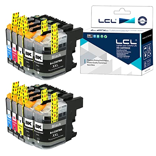 LCL Compatible Ink Cartridge Replacement for Brother LC207XXL LC205XXL LC207 LC205 LC207BK LC205C LC205M LC205Y XXL Super High Yield MFC-J4320DW J4620DW J4420DW (10-Pack 4Black 2Cyan 2Magenta 2Yellow)