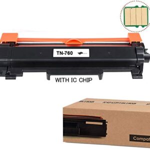 GreenEngineered Replacement TN760 / TN730 Black Toner Cartridge with IC Chip Compatible for Brother HL-2350DW (1)