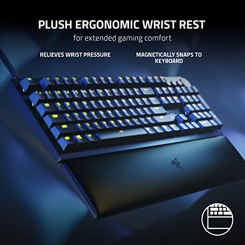 Razer Huntsman V2 Optical Gaming Keyboard: Fastest Clicky Optical Switches w/Quick Keystrokes - Doubleshot PBT Keycaps - Dedicated Media Keys & Dial - Ergonomic (Renewed), Black