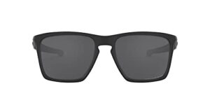 oakley men’s oo9341 sliver xl rectangular sunglasses, matte black/grey polarized, 57 mm