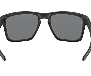 Oakley Men's OO9341 Sliver XL Rectangular Sunglasses, Matte Black/Grey Polarized, 57 mm