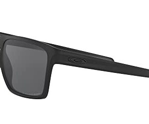 Oakley Men's OO9341 Sliver XL Rectangular Sunglasses, Matte Black/Grey Polarized, 57 mm