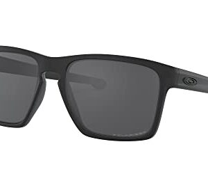 Oakley Men's OO9341 Sliver XL Rectangular Sunglasses, Matte Black/Grey Polarized, 57 mm